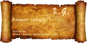 Kasper Gergő névjegykártya