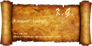 Kasper Gergő névjegykártya
